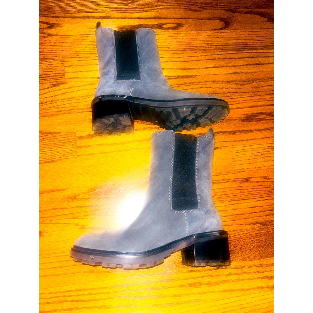 Chelsea Boots Vince Camuto Gray Suede Black Metal Boots Women’s 8